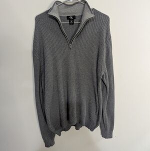 Calvin Klein's Men's XL 100% Cotton Thick Knit  Quarter Zip Sweater
